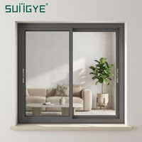 Ventana Corredera Francesa SUNGYE de Aluminio Moderno con Marco Delgado, Aislamiento Térmico y Protección Contra el Viento para Sala de Estar