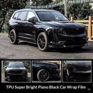 Film de changement de couleur de voiture complet en TPU noir brillant piano noir 7,5 mil d'épaisseur modèle Black <span class=keywords><strong>Samurai</strong></span> revêtement protecteur et de réparation - Product Image 2