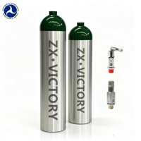 Cylindre de gaz médical en aluminium vide sans soudure, norme DOT, pour oxygène, vente en gros, avec valve CGA870