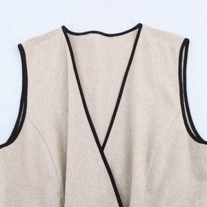 PB&ZA <span class=keywords><strong>Donna</strong></span> 2025 Estate Nuovo <span class=keywords><strong>Abito</strong></span> Chic alla Moda in Lino <span class=keywords><strong>MIDI</strong></span> con Cintura Vestito Vintage Senza Maniche Abiti Femminili Robe Mujer - Product Image 3