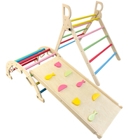 Structure d'escalade pour enfants Xing Hui PJ01 en bois, trois-en-un : toboggan, balançoire, combinaison libre pour l'équilibre physique précoce