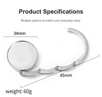 Gancho Plegable para Bolsos, Colgador Portátil para Bolsos de Escritorio/Mesa, Adhesivo con Logotipo Personalizado, Resina Cristal, Venta al Por Mayor