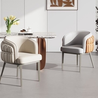 Chaises de salle à manger de style italien moderne et luxueux avec accoudoirs et dossiers souples pour la maison, le maquillage, la réception d'hôtel, la salle à manger