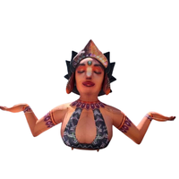 Statue de déesse gonflable géante personnalisée pour décoration de scène, promotion d'événements et présentoirs gonflables de fête de DJ de festival de musique