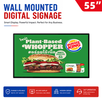 Señalización Digital Interior, Monitor Horizontal, Pantalla LCD Vertical, Pantalla Publicitaria de Pared para Restaurantes y Centros Comerciales con Software CMS
