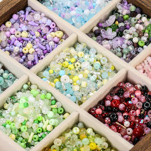 Perles de riz en verre mélangées colorées, perles en vrac pour accessoires de bijoux DIY, bracelets, chaînes de téléphone portable, fabrication artisanale pour kit de matériaux - Product Image 1