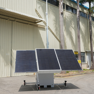 Torre de Iluminación Solar Portátil de Alta Calidad con Paneles Solares de 3*450W, 4*100W LED, Elevador Eléctrico Manual, IP65, MPPT, 6000K - Product Image 3