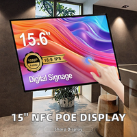 Tablette capacitive NFC POE Android 11 de 15 pouces, panneau d'affichage numérique HD IPS LCD, support mural 4 + 32G, SDK, plastique industriel