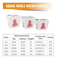 Boîte à nouilles et à kebab en papier kraft jetable avec logo personnalisé, pour la restauration rapide à emporter, 26/32 oz