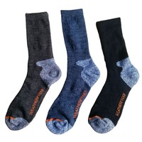 Chaussettes en laine de couleur unie pour femme, épaisses et chaudes, pour la randonnée, l'automne et l'hiver