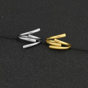 Simple Niche Design Multi Layered Stainless Steel Irregular <b>Ring</b> Fashion Hollowed Out Women's <b>Adjustable</b> <b>Rings</b> Wholesale Jewelry - Product Image 3