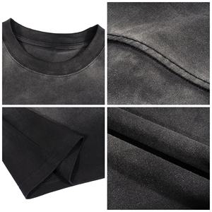 เสื้อยืดผ้าฝ้ายโอเวอร์ไซส์ลายกราฟิกสำหรับผู้ชายทรงโอเวอร์ไซส์พิมพ์ลายกรดสุดหรูเสื้อยืดฟอกสีสไตล์วินเทจซีดจากแสงแดด - Product Image 4
