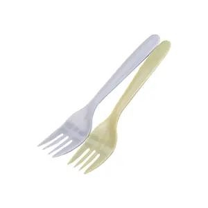一次性餐具意大利面叉子水果叉子环保可生物降解一次性塑料CPLA玉米淀粉叉子