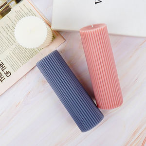 <span class=keywords><strong>Bougie</strong></span> pilier épaisse bon marché, grand cadeau de mariage de qualité supérieure, bougies pilier côtelé en bâton pour la décoration intérieure - Product Image 3