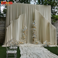 Drapé de scène semi-circulaire en soie de lait, taille personnalisée SMS, pour décoration de mariage