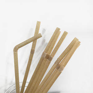 低最小起订量绿色革命: 批发全降解甘蔗糖浆甘蔗渣纤维弯曲吸管 - Product Image 1