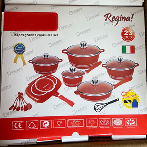 Commercio all'ingrosso pentole e padelle Set padelle 23 pezzi antiaderenti in granito cucina cucina in alluminio Set pentole Marmite De Cuisine - Product Image 6