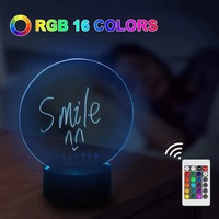 Tableau d'affichage lumineux en acrylique transparent effaçable, créatif, avec lumière LED RGB DIY pour messages