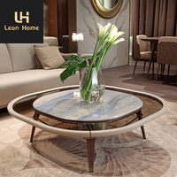 Table basse minimaliste en marbre de style italien mobilier design moderne table basse à pieds en bois