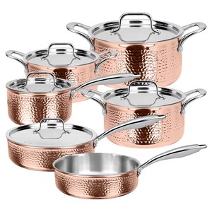 Offre Spéciale : Batterie de Cuisine Professionnelle en Acier Inoxydable Martelé – Ensemble Double de Casseroles et Poêles pour la Restauration - Product Image 1