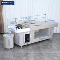 Lit de shampooing de luxe pour spa capillaire japonais avec machine à cascade pour le cuir chevelu, mobilier de salon de beauté, massage de spa capillaire
