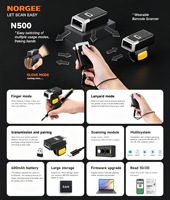 Escáner de Código de Barras Portátil NORGEE, Mini Anillo de Dedo, 1D 2D QR, USB, para Inventario de Almacén y Seguimiento de Activos, en Stock