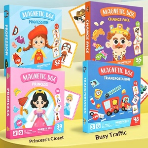 Autocollants magnétiques transfrontaliers pour habillage de personnages, jouet DIY à visages interchangeables pour enfants de 3 à 6 ans, boîte de puzzle magnétique éducative précoce - Product Image 3