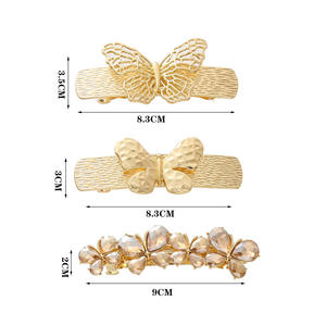 厂家直销个性化女式发夹配件中空金属蝴蝶弹簧夹批发发夹 - Product Image 6