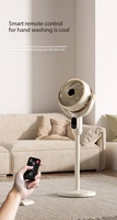 Ventilateur sur pied électrique en plastique à commande vocale IA avec trois réglages de vitesse du vent pour la maison, l'hôtel, le bureau, la voiture et le camping-car