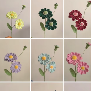 2024 SY fait à la main tricoté fleurs décoratives plantes artificiel blanc Phalaenopsis papillon orchidée <span class=keywords><strong>Zinnia</strong></span> Elegans Crochet - Product Image 3