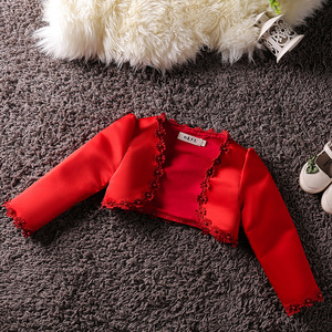 Princesse mariée <span class=keywords><strong>boléro</strong></span> fille Sunblock châle Floral Cardigan pour les filles de fleur - Product Image 2