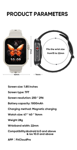 Montre connectée K62 à prix d'usine, longue autonomie, écran TFT 1,85 pouce, pour le marché <span class=keywords><strong>sud</strong></span>-américain, avec logo personnalisé - Product Image 4