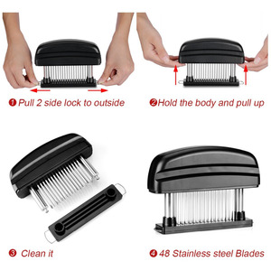 2024 nóng bán 48-Blade thép không gỉ nhà bếp của nhãn hiệu thịt Tenderizer đấm kim búa bít tết công cụ - Product Image 4