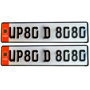 Di alta qualità sublimazione in bianco 4 fori Logo personalizzato targa in alluminio - Product Image 2