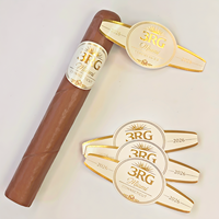 Bandes adhésives pour cigares en or et argent métalliques personnalisées, impression UV, matériau papier, résistantes à l'eau, commande en gros à prix abordable