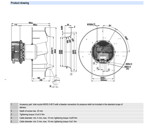 Ebm-papst R3G560-AQ04-01 EC พัดลมแบบแรงเหวี่ยงเครื่องเป่าลมแนวอุตสาหกรรมแบบโค้งย้อนหลัง IP54 4700W สำหรับการระบายอากาศแบบ HVAC Ahu - Product Image 5