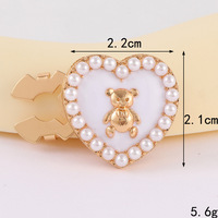 Broche en alliage plaqué argent détachable en forme d'ours créatif pour chemise, bijoux pour femmes, accessoires de tricotage DIY, 14-16 ans, juillet
