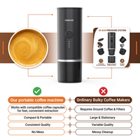 Machine à café portable auto-chauffante 20 bars pour capsules et café moulu, 92°C, rechargeable USB-C, expresso de voyage