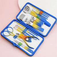 WELLFLYER MS-859 vente en gros ensemble professionnel de manucure pédicure en acier inoxydable outils pour ongles colorés cadeau créatif ensemble de coupe-ongles