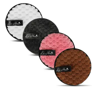 4pcs/set Reusable Round Makeup Remover Pads Microfiber Washable Cotton Cloth Towel Skin Care Cleaner Tool Extra Large 12cm Dia