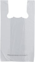 Sacs en HDPE blancs recyclables, réutilisables et jetables, type T-shirt, avec poignée longue, personnalisables par sérigraphie pour supermarché