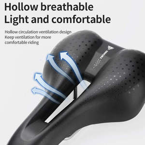 Sillín de <span class=keywords><strong>Bicicleta</strong></span> Ergonómico TOSUOD de Cuero PU, Asiento de <span class=keywords><strong>Bicicleta</strong></span> Transpirable de Espuma Suave, Accesorio para <span class=keywords><strong>Bicicleta</strong></span> de Montaña y Carretera - Product Image 2