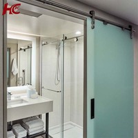 Vente en gros de portes de salle de bain coulissantes en aluminium pour hôtel, salle de douche en verre trempé étanche