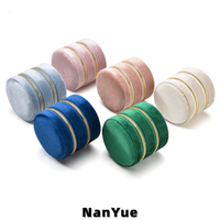 Boîte à bijoux ronde de voyage en velours, double couche, avec fermeture éclair, portable, organisateur de bijoux, étui personnalisé avec logo, emballage pour bijoux