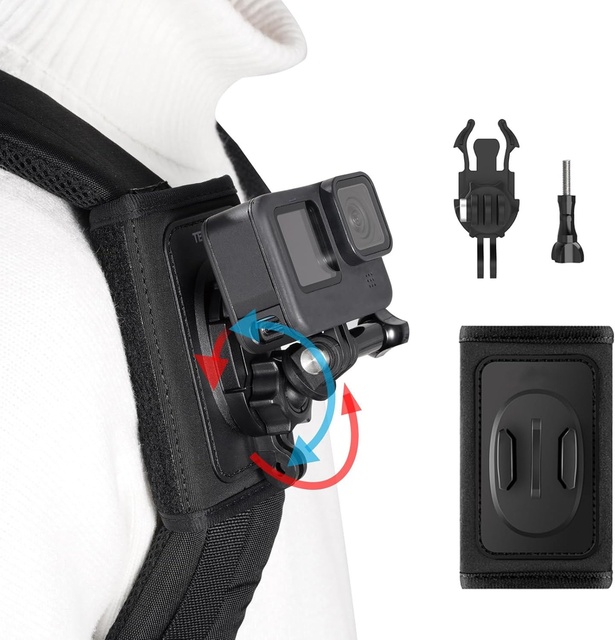 Backpack Strap Mount for Gopro 360 Backpack Mount Shoulder Strap Clip Holder Bike Motorcycle Accessories