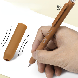 قلم قهوة جيل للمشي جديد، مجموعة أقلام التوقيع الإبداعية للطلاب، 5 قطع سوداء ST 0.4mm - Product Image 4