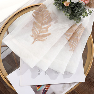 Rideaux à œillets en gros pas chers, 1 pièce, broderie de plumes, rideaux transparents <span class=keywords><strong>pour</strong></span> <span class=keywords><strong>cuisine</strong></span>, chambre à coucher, salon - Product Image 5