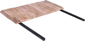 Extensión DE MESA DE ACERO INOXIDABLE Premium con tapa de madera Mejora la decoración y funcionalidad del hogar Embalaje de pedidos por correo sin complicaciones - Product Image 2