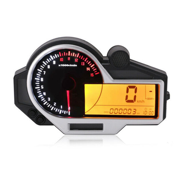 Racepro Motorcycle LCD N 1-6 Digital Speedometer Odometer Tachometer Instruments Gauge