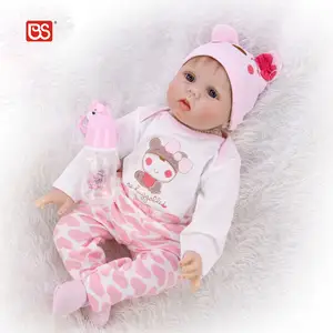 Bs brinquedo para bebê, boneco de 22 polegadas, renascida, silicone macio, vinil, simulação para bebê, conjunto de roupas para recém-nascidos, boneco reborn para presente